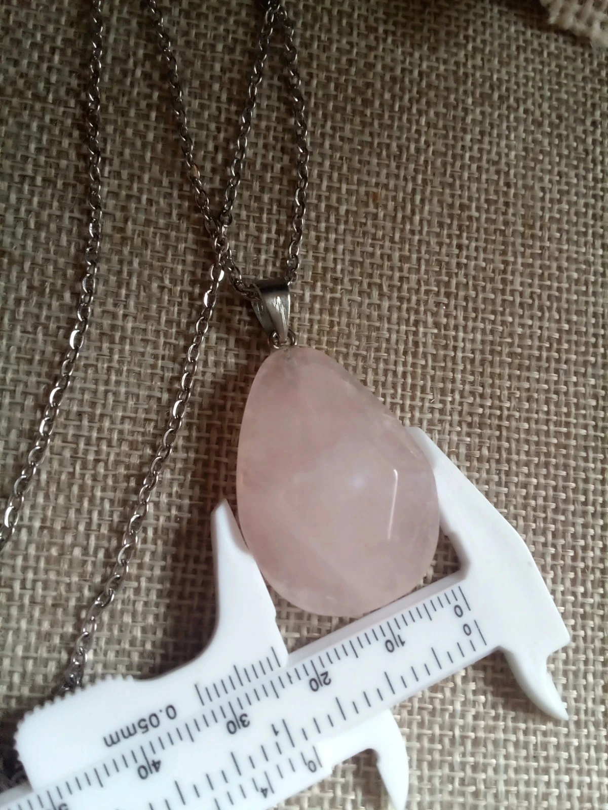Collier pierre de quartz rose naturelle – photo 2